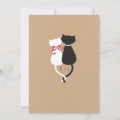 Moderne Schattigee Cat Couple Monogram Huwelijksui Kaart (Achterkant)