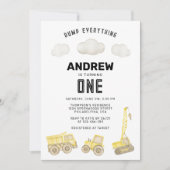 Moderne Schattigee constructie Eerste Verjaardag Kaart (Voorkant)