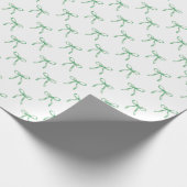 Moderne Schattigee Coquette Bow Green Christmas Cadeaupapier (Hoek)