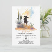 Moderne Schattigee Cowboy Verjaardag Kaart (Staand voorkant)