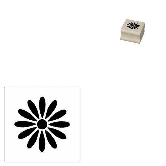 Moderne Schattigee Daisy Flower | Motif Rubber Sta Rubberstempel (Gestempeld)