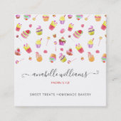 Moderne Schattigee desserts taarten bakkerij gebak Vierkante Visitekaartje (Voorkant)