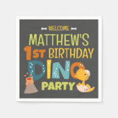 Moderne Schattigee Dino Dinosaur Kind is jarig Servet (Voorkant)