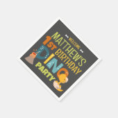 Moderne Schattigee Dino Dinosaur Kind is jarig Servet (Hoek)