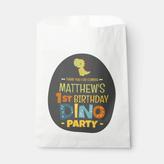 Moderne Schattigee Dino Dinosaur Kind Verjaardag D Bedankzakje (Voorkant)