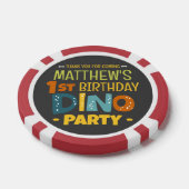 Moderne Schattigee Dino Dinosaur Kind Verjaardag D Poker Chips (Enkel)