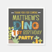 Moderne Schattigee Dino Dinosaur Kind Verjaardag D Servet (Voorkant)