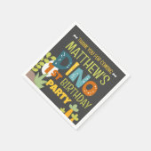 Moderne Schattigee Dino Dinosaur Kind Verjaardag D Servet (Hoek)