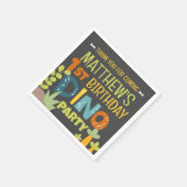 Moderne Schattigee Dino Dinosaur Kind Verjaardag D Servet (Hoek)