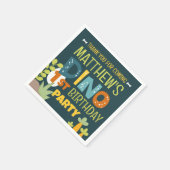 Moderne Schattigee Dino Dinosaur Kind Verjaardag D Servet (Hoek)