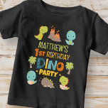 Moderne Schattigee Dino Dinosaur Kind's Verjaardag<br><div class="desc">Samengesteld uit leuke sans serif handgeschreven typografie; Schattigee T-REX dinosaurussen op de achtergrond Dit is ontworpen door Select Party Supplies,  exclusief voor Zazzle. Beschikbaar hier: http://www.zazzle.com/store/selectpartysupplies</div>