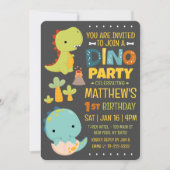 Moderne Schattigee Dinosaurus Dino Kind's Verjaard Kaart (Voorkant)