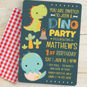 Moderne Schattigee Dinosaurus Dino Kind's Verjaard Kaart