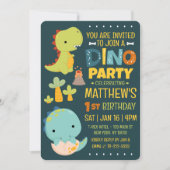 Moderne Schattigee Dinosaurus Dino Kind's Verjaard Kaart (Voorkant)