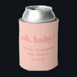 Moderne Schattigee Dusty Peach Baby shower Aangepa Blikjeskoeler<br><div class="desc">Modern Schattige Dusty Peach Baby shower Custom Name Koelbox</div>