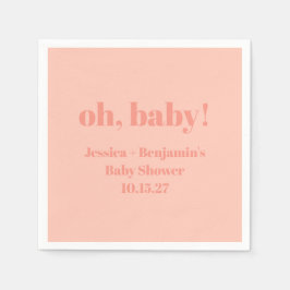 Moderne Schattigee Dusty Peach Baby shower Aangepa Servet