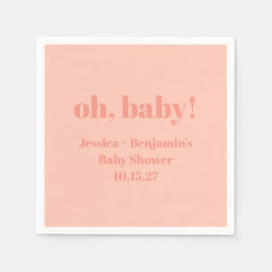 Moderne Schattigee Dusty Peach Baby shower Aangepa Servet