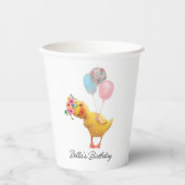 Moderne Schattigee eendenbloemenkroon 1e verjaarda Papieren Bekers (Voorkant)