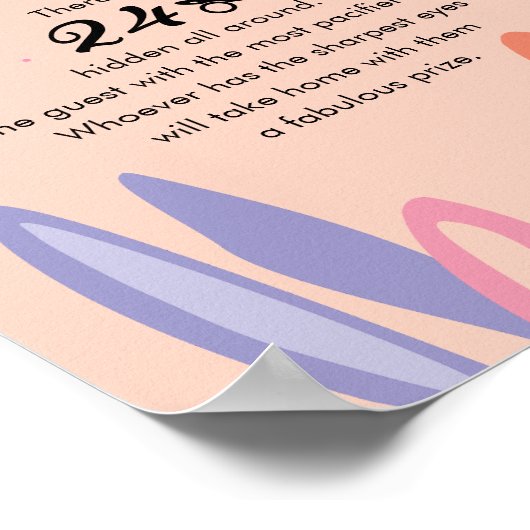 Moderne Schattigee fopspeen Hunt Pastel Bunny Ears Poster (Hoek)