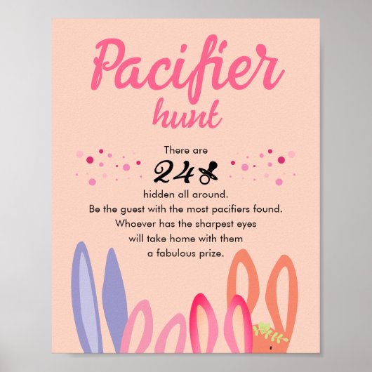 Moderne Schattigee fopspeen Hunt Pastel Bunny Ears Poster (Voorkant)