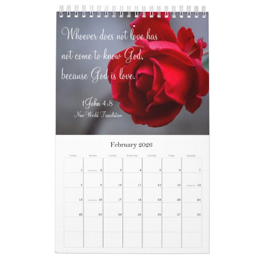 Moderne Schattigee fotografie bloeit religieus Kalender (Feb 2026)