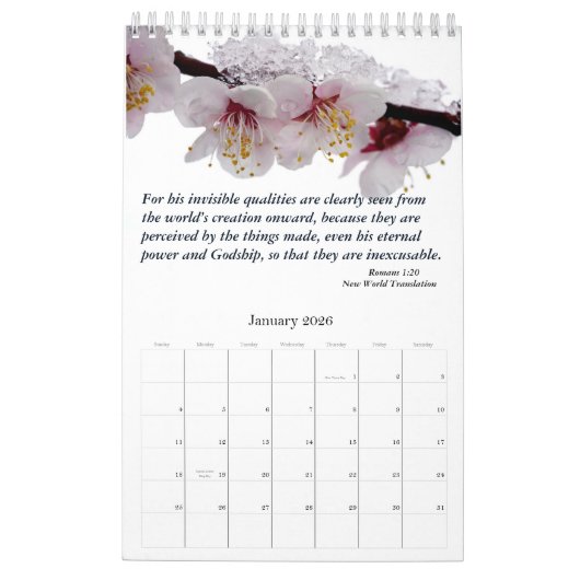 Moderne Schattigee fotografie bloeit religieus Kalender (Jan 2026)