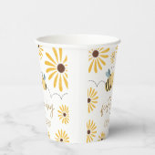 Moderne Schattigee Gele Bijen en Zonnebloem Eerste Papieren Bekers (Rechts)