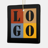 Moderne Schattigee gepersonaliseerde geschenken Zw Keramisch Ornament (Links)