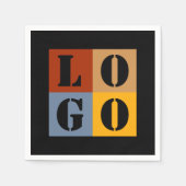 Moderne Schattigee gepersonaliseerde geschenken Zw Servet (Voorkant)