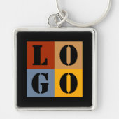 Moderne Schattigee gepersonaliseerde geschenken Zw Sleutelhanger (Voorkant)