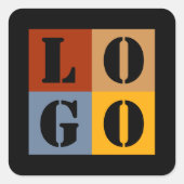 Moderne Schattigee gepersonaliseerde geschenken Zw Vierkante Sticker (Voorkant)