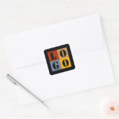 Moderne Schattigee gepersonaliseerde geschenken Zw Vierkante Sticker (Envelop)