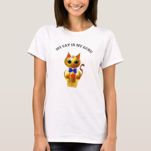 Moderne Schattigee Golden Cat T-shirt (Voorkant)