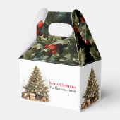 Moderne Schattigee gouden kerstboomwensen Bedankdoosjes (Achterkant)