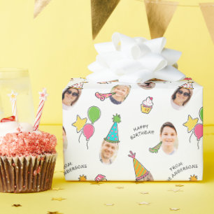 Moderne Schattigee Grappige Verjaardag Petten Foto Cadeaupapier