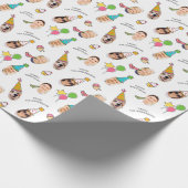 Moderne Schattigee Grappige Verjaardag Petten Foto Cadeaupapier (Hoek)