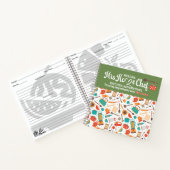 Moderne Schattigee groene keukengereedschap kookge Notitieboek (Binnen)