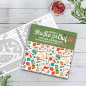 Moderne Schattigee groene keukengereedschap kookge Notitieboek