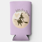 Moderne Schattigee Heksenbrouwtypografie Halloween Seltzer Blikjeskoeler (Voorkant)