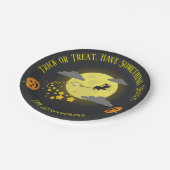 Moderne Schattigee Heksenzwarte Kat Halloween Kind Papieren Bordje (Gekanteld)