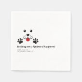 Moderne Schattigee hondenwitte minimalistische bru Servet (Voorkant)