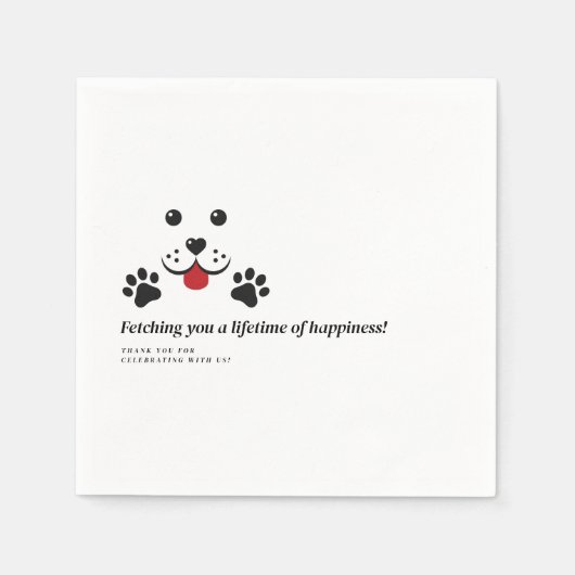 Moderne Schattigee hondenwitte minimalistische bru Servet (Voorkant)