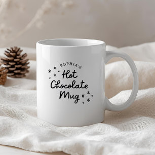 Moderne Schattigee kalligrafie Hot Chocolate Mok
