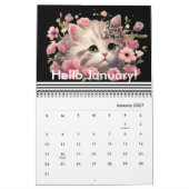 Moderne Schattigee Kattenbloem Dagelijks Maandelij Kalender (Jan 2027)
