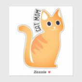 Moderne Schattigee kattenmoeder | Mooie Oranje Tab Sticker (Vel)