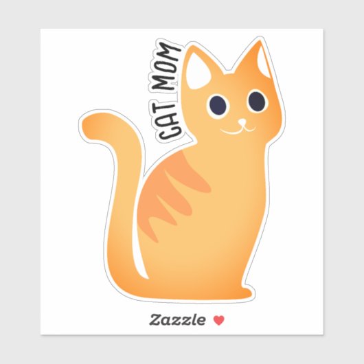 Moderne Schattigee kattenmoeder | Mooie Oranje Tab Sticker (Vel)