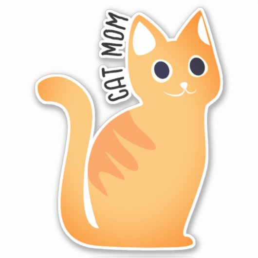 Moderne Schattigee kattenmoeder | Mooie Oranje Tab Sticker (Voorkant)