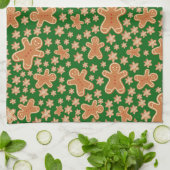 Moderne Schattigee Kerst Gingerbread Man Pattern Theedoek (Gevouwen)