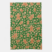 Moderne Schattigee Kerst Gingerbread Man Pattern Theedoek (Verticaal)