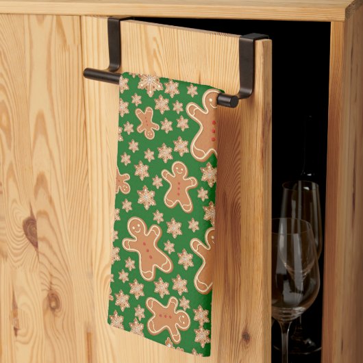 Moderne Schattigee Kerst Gingerbread Man Pattern Theedoek (Derde Gevouwen)